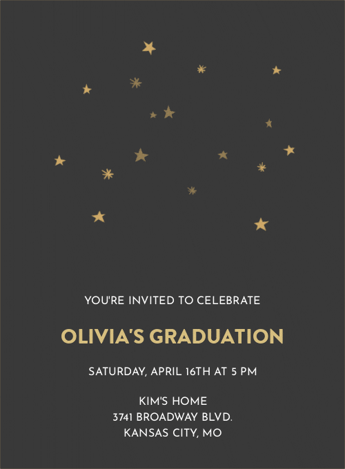 Grad Party Falling Caps graduation invitation