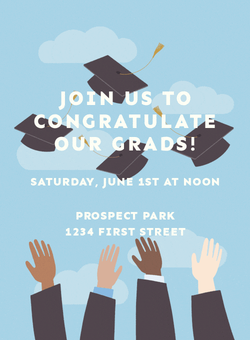 Mortarboardtoss graduation invitation