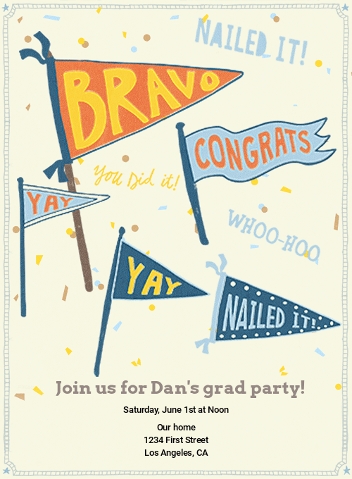 Congratspennants graduation invitation