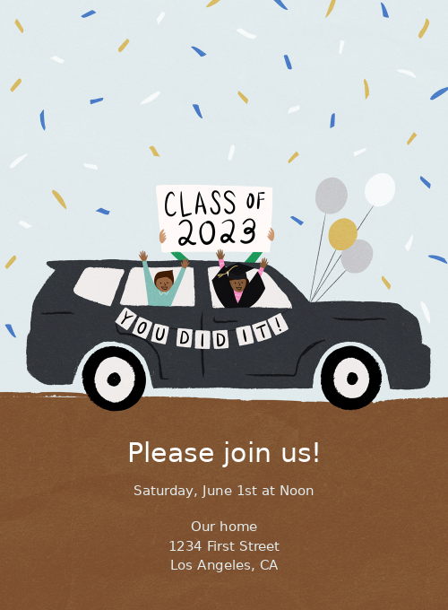 Gradparade graduation invitation