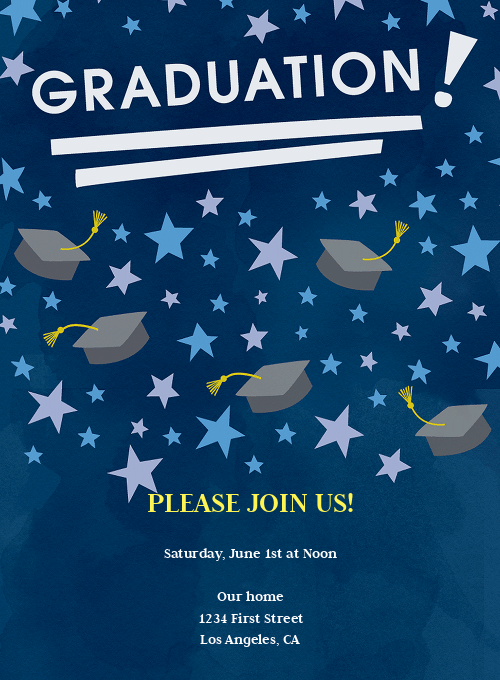 Reachforthestars graduation invitation