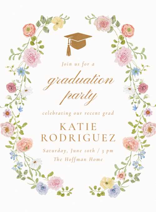 Botanical Ring Graduation graduation invitation