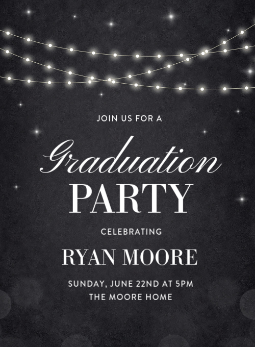 Lit Up Grad graduation invitation