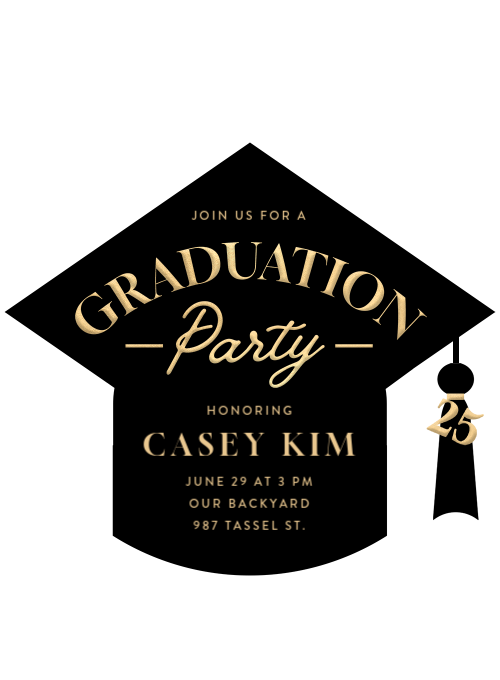 Grad Cap graduation invitation