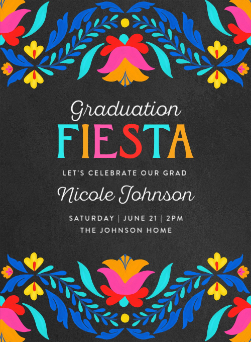 Floral Fiesta Graduation graduation invitation