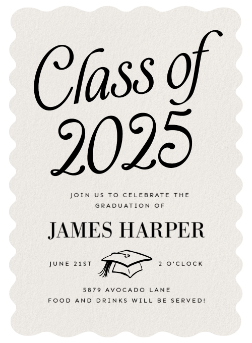 Making Waves graduation invitation