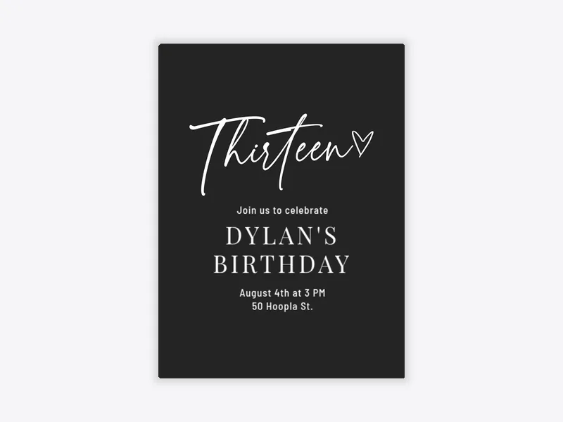 Birthday Love - teens - Invitation
