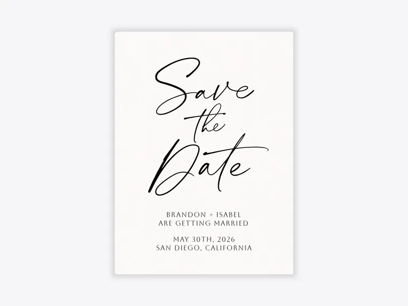 Black Script Save the Date - save_the_date - Invitation
