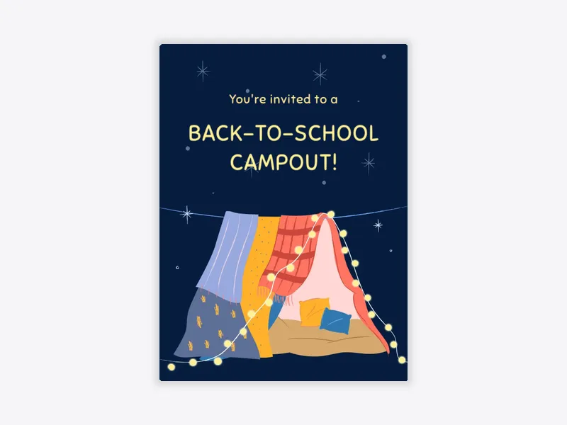Blanket Fort - sleepover - Invitation