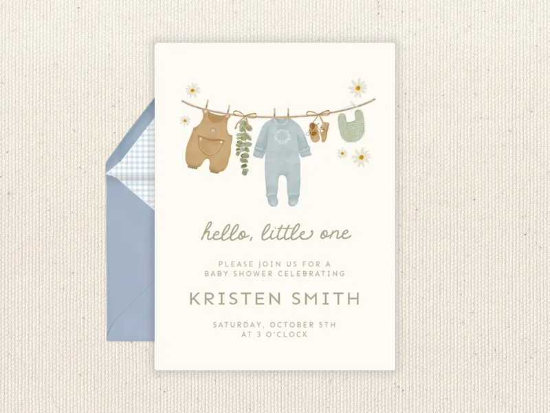 Blue Daisies & Darling Duds - parenthood_journey - Invitation