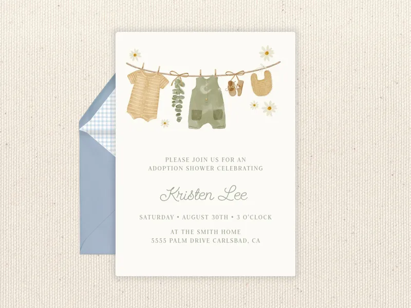 Blue Daisies & Darling Duds - parenthood_journey - Invitation
