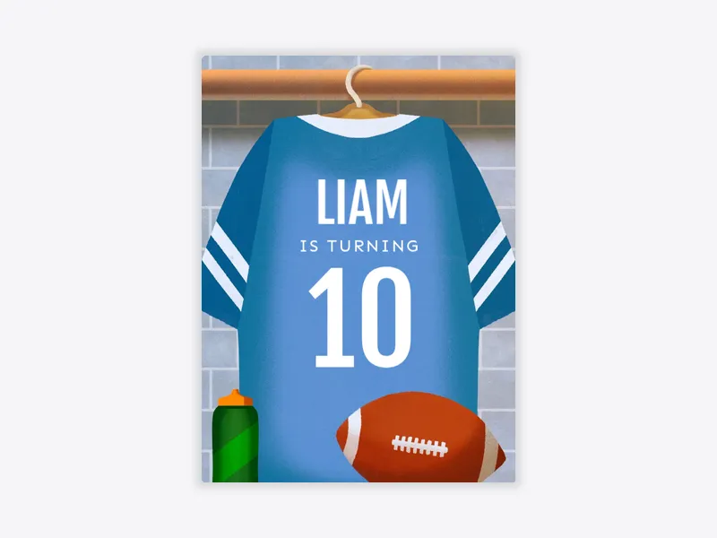Blue Football Jersey - kids_football - Invitation