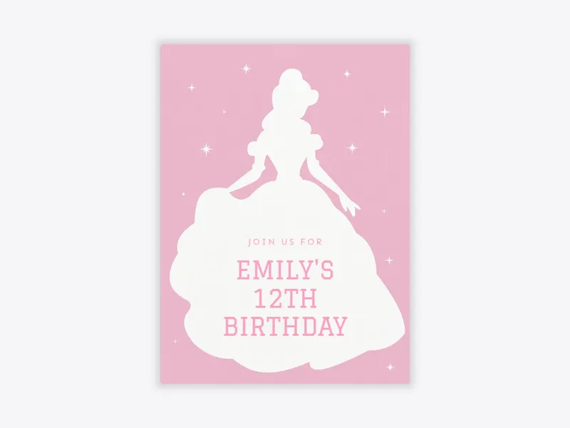 Blush Pink Princess Silhouette - featured - Invitation