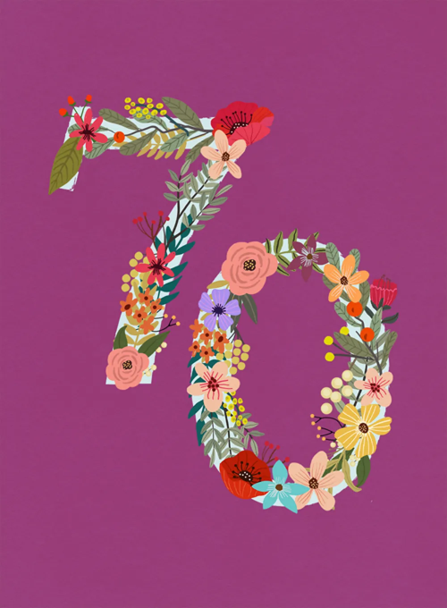 Botanical Birthday - 70 - birthday_cards - Card