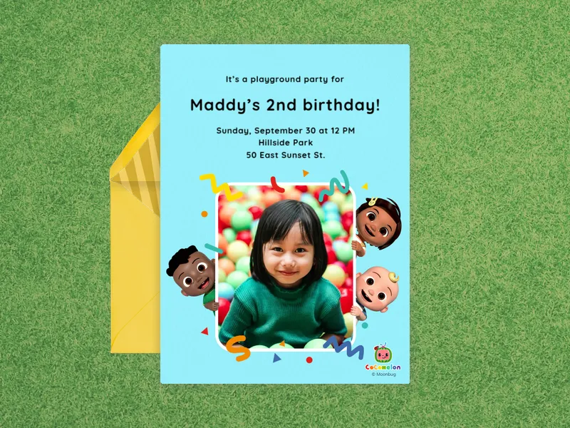 CoComelon: JJ & Friends 2nd Birthday (Photo) - cocomelon - Invitation