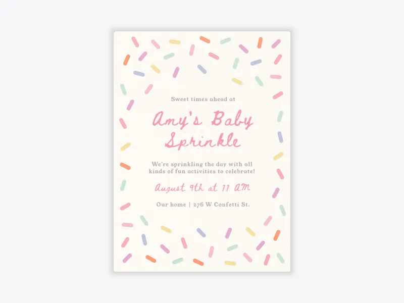 Confetti Sprinkles - baby_sprinkle - Invitation
