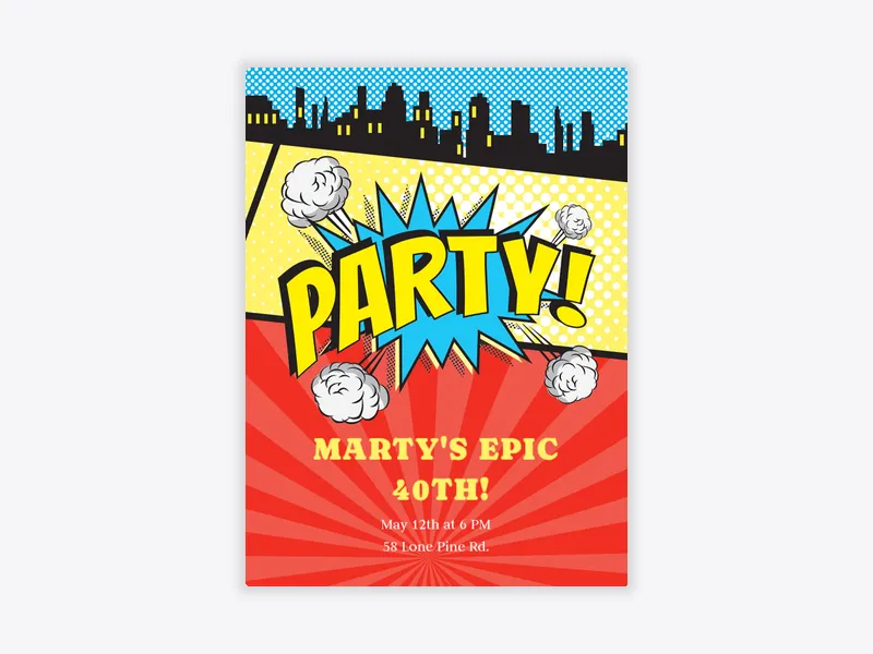 Comic Party - birthday_forkids - Invitation