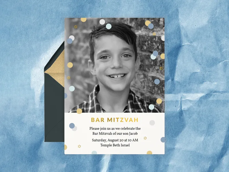 Confetti Bar Mitzvah (Photo) - featured - Invitation