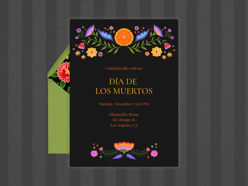 Flor de Muerto - dia_de_los_muertos - Invitation