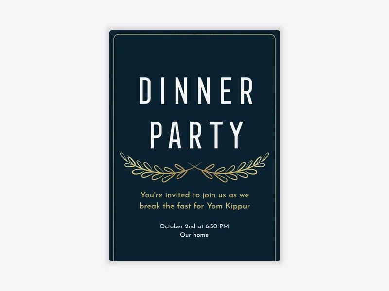 Dinner Party - rosh_hashanah - Invitation