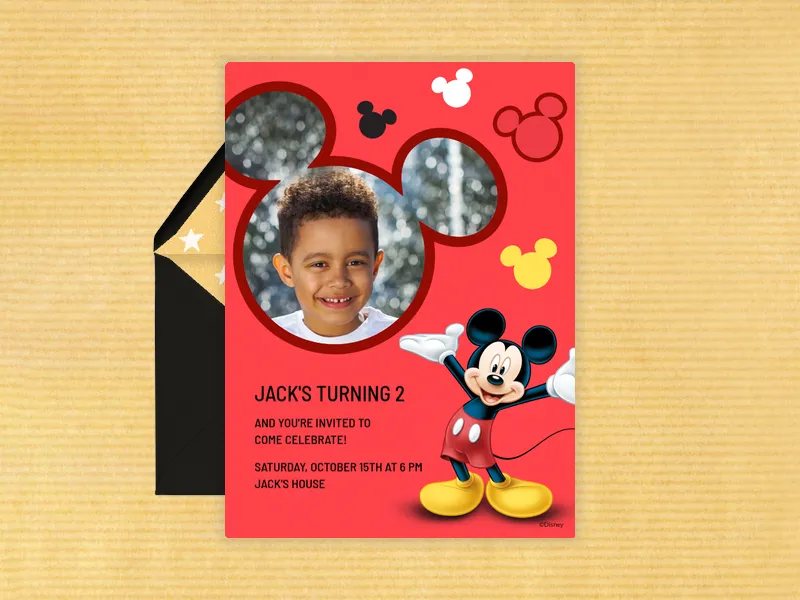 Disney’s Mickey Mouse: Mouse Ears 2nd Birthday (Photo) - disney - Invitation