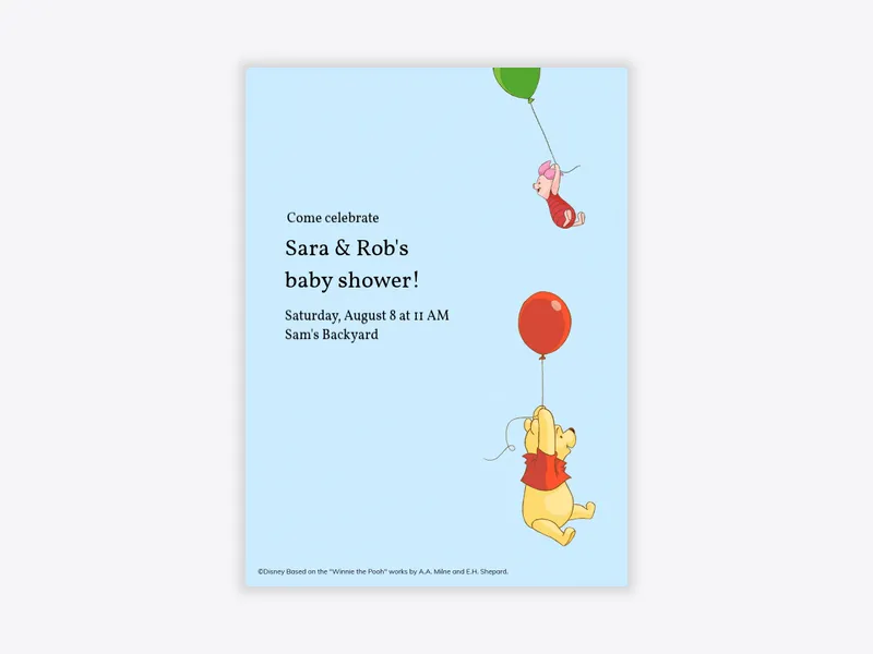 Disney’s Winnie the Pooh: Pooh & Pals Baby Shower - baby_shower - Invitation
