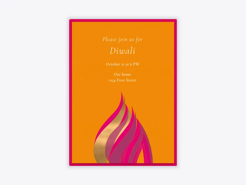 Diwali Flame - diwali - Invitation