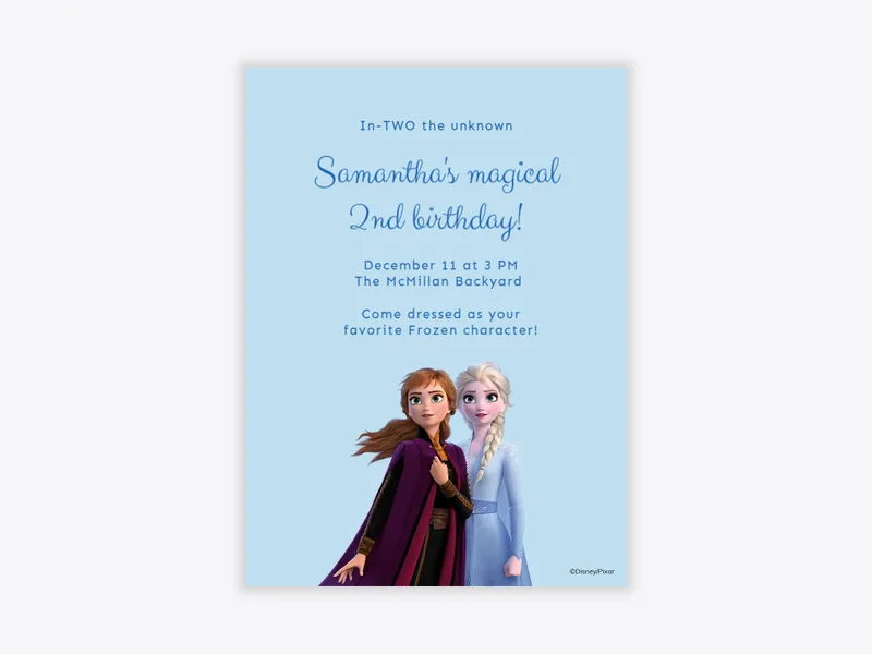 Disney’s Frozen: Anna & Elsa 2nd Birthday - disney - Invitation