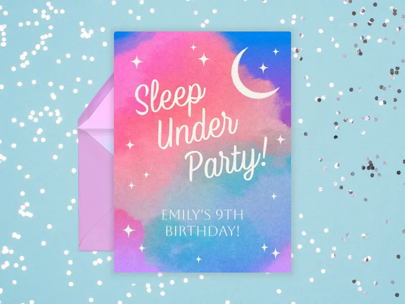 Dreamy Sky - sleepover - Invitation