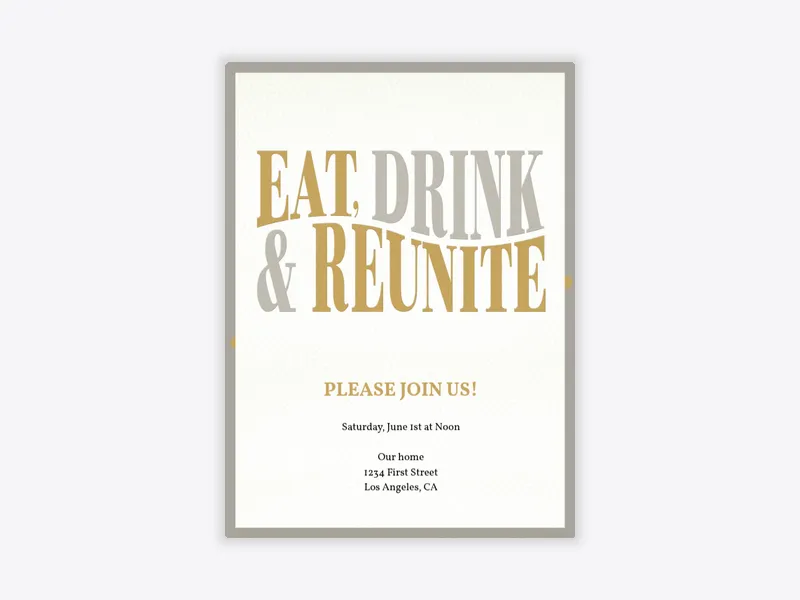 Eat Drink Reunite - reunions - Invitation