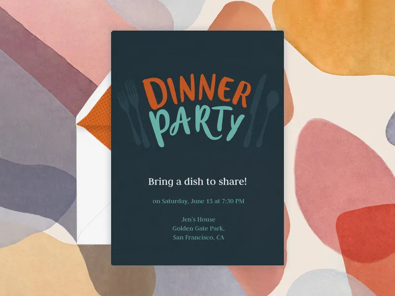 Forks & Knives - potluck - Invitation