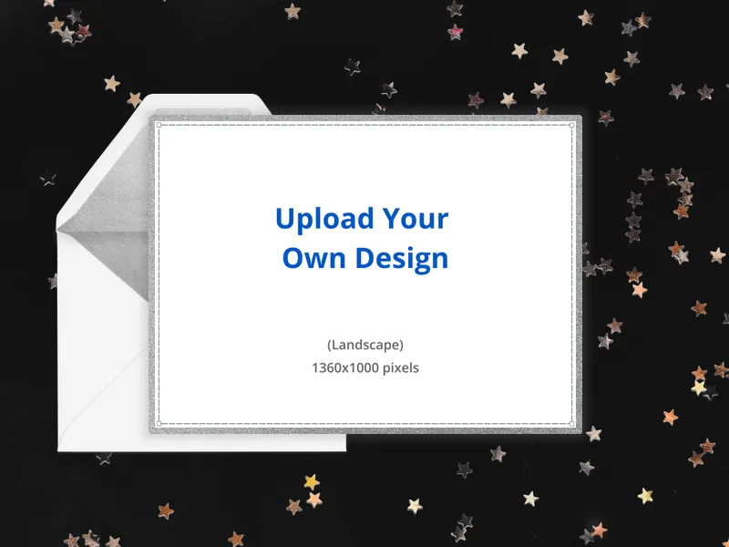 Upload Your Own Design (Silver Stars) - save_the_date - Invitation