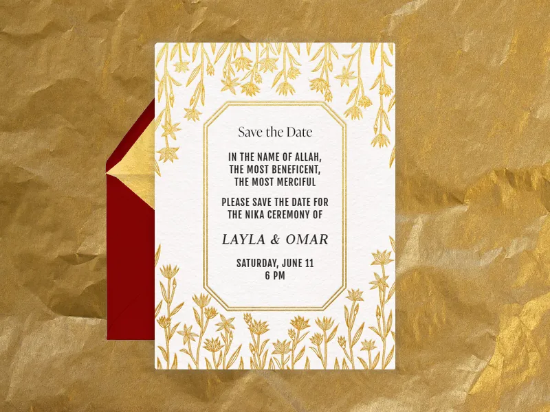 Gold Flora Border - featured - Invitation