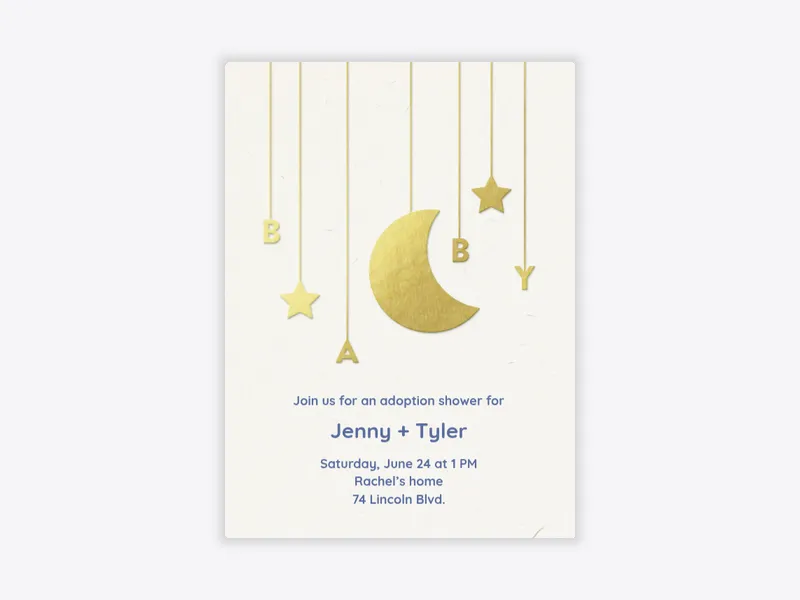 Gold Baby Mobile - parenthood_journey - Invitation