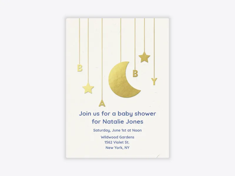 Gold Baby Mobile - parenthood_journey - Invitation