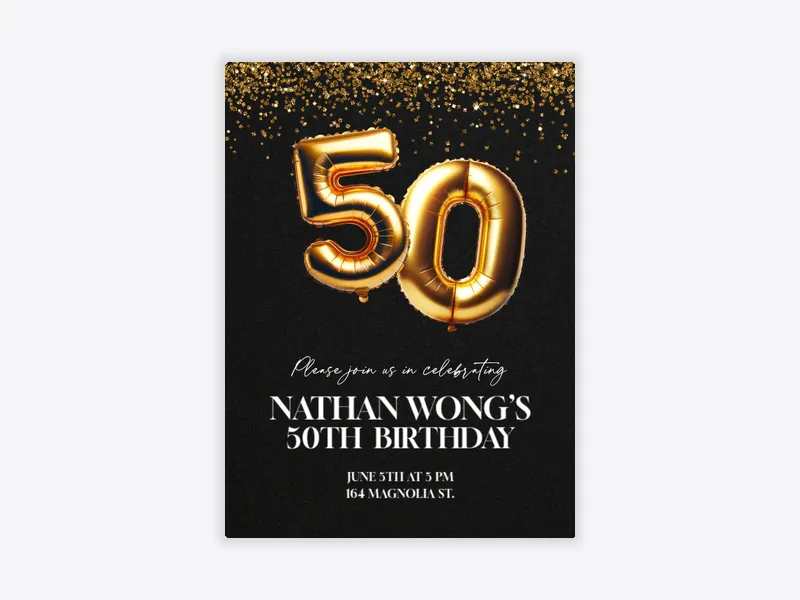 Golden Years 50th Birthday - birthday_milestones - Invitation