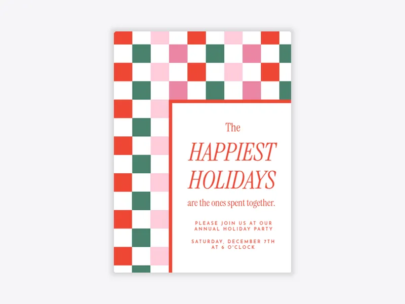 Holiday Checkers - holiday_party - Invitation