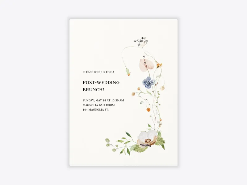 Ikebana Arrangement - post_wedding_brunch - Invitation