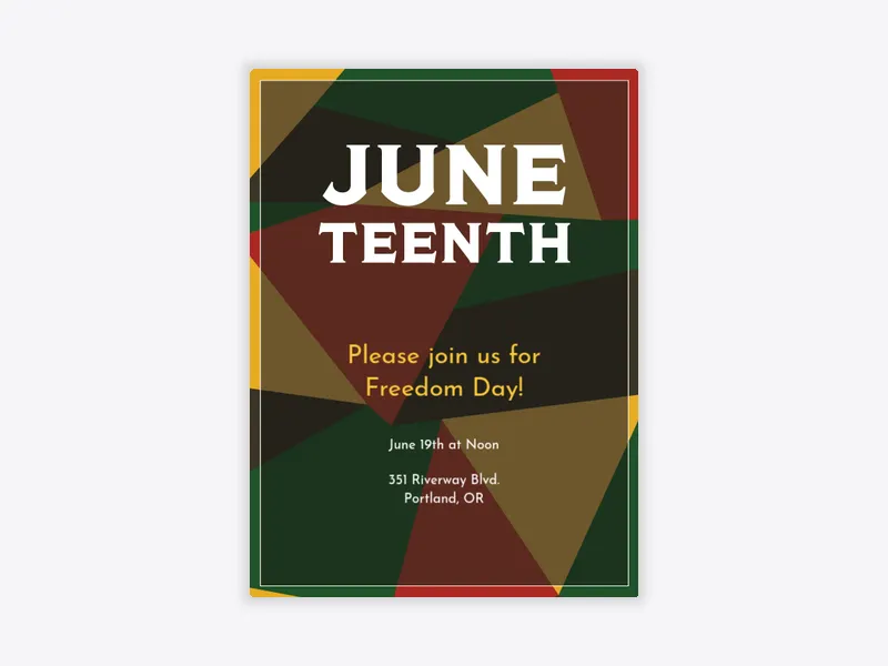 Juneteenth Geometric - juneteenth - Invitation