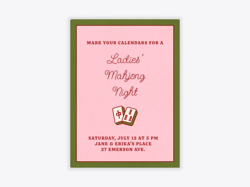 Mahjong Mingle - featured - Invitation