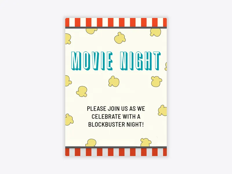 Movie Night Stripe - featured - Invitation