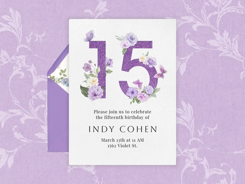 Mystical Blooms - quinceanera - Invitation