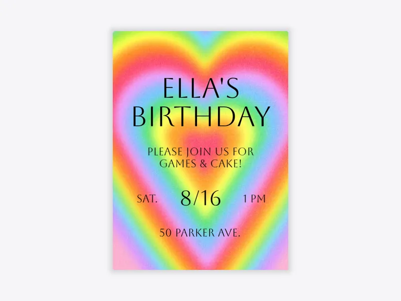 Rainbow Aura Birthday - featured - Invitation