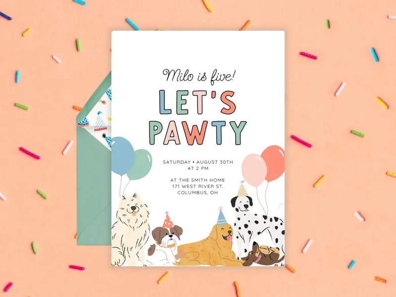 Raise the Woof 5th Birthday - featured - Invitation