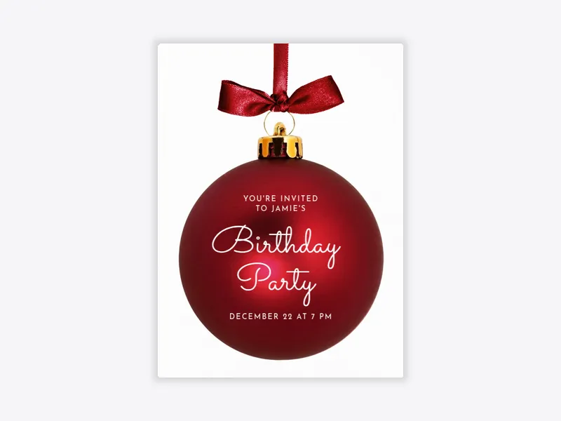 Red Dangling Ornament - featured - Invitation