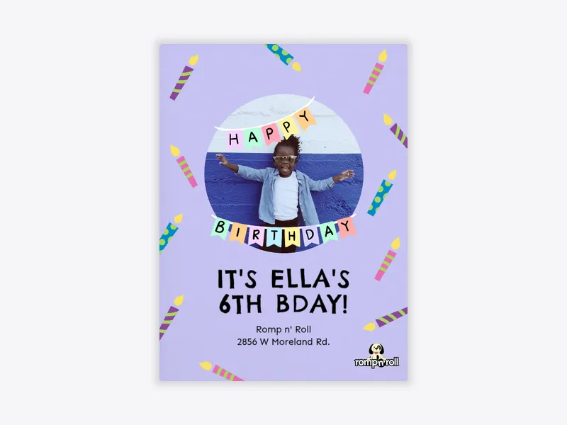 Romp n’ Roll: Birthday Candles - romp_n_roll - Invitation