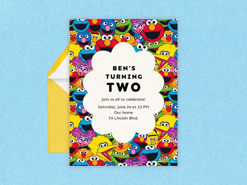 Sesame Street: Familiar Faves 2nd Birthday - sesame_street - Invitation