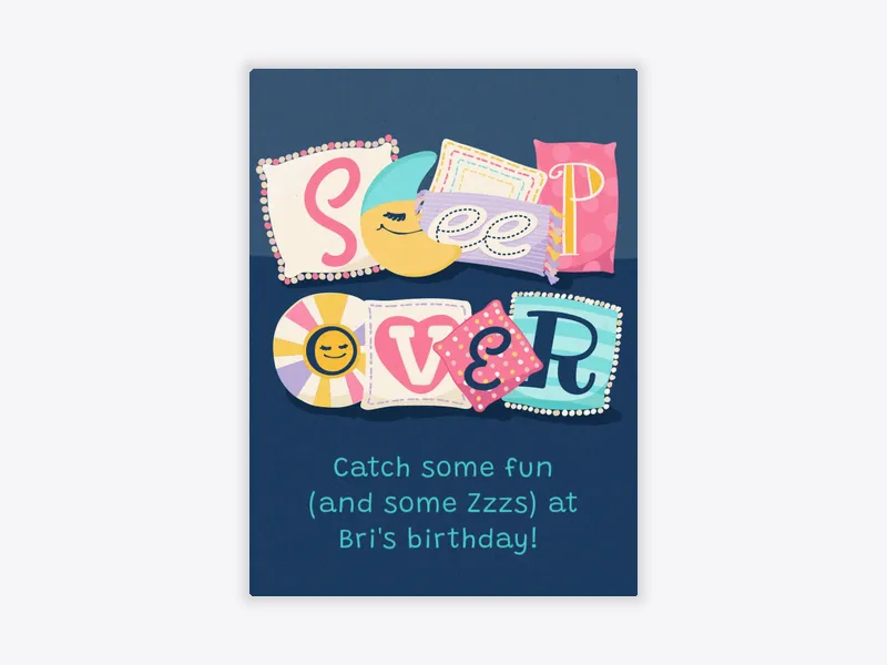 Sleepover Pillows - sleepover - Invitation