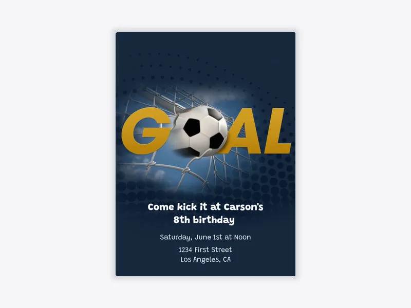 Soccer Goal - soccer - Invitation