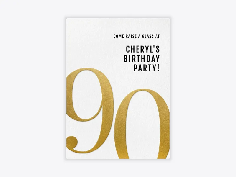 Sophisticated Classic Gold 90th Birthday - 90th_birthday - Invitation
